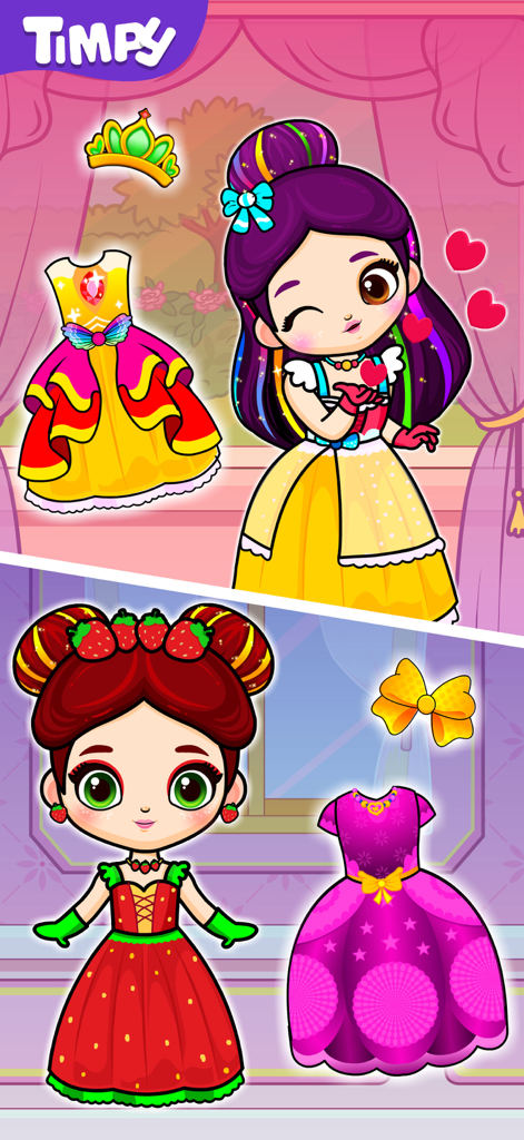 Games for 3 Year Old Girls - Princess dress up and makeover game for 3 year old girls