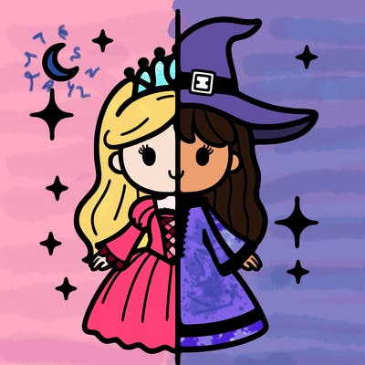 split princess and witch