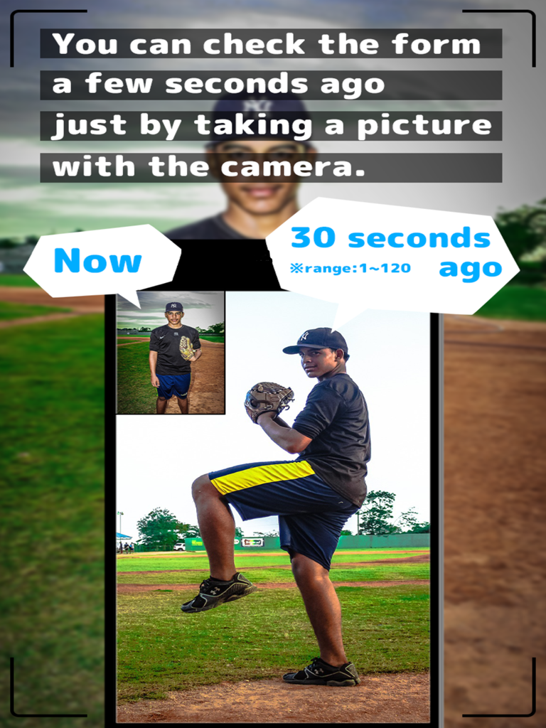 Delay Camera for USB Cam - A baseball pitcher analyzing his pitching form using the thirty second delayed playback feature on an iPad
