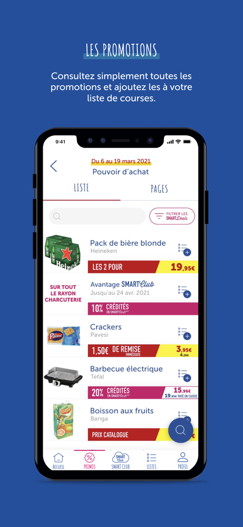 Carrefour Martinique - Screenshot of the Carrefour Martinique app promotions screen displaying various grocery deals and loyalty rewards