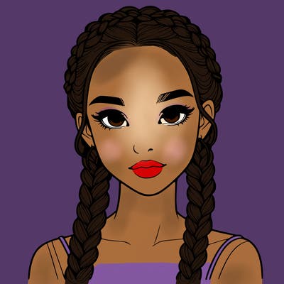 realistic girl with braids