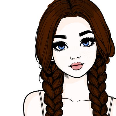 realistic girl with braids