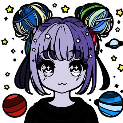 manga girl with space buns