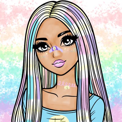 realistic girl with straight and long hair