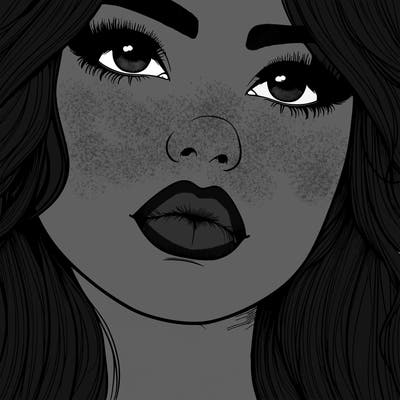 really realistic girl with lips