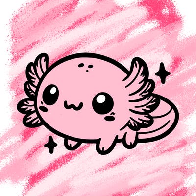 cute easy baby axolotl