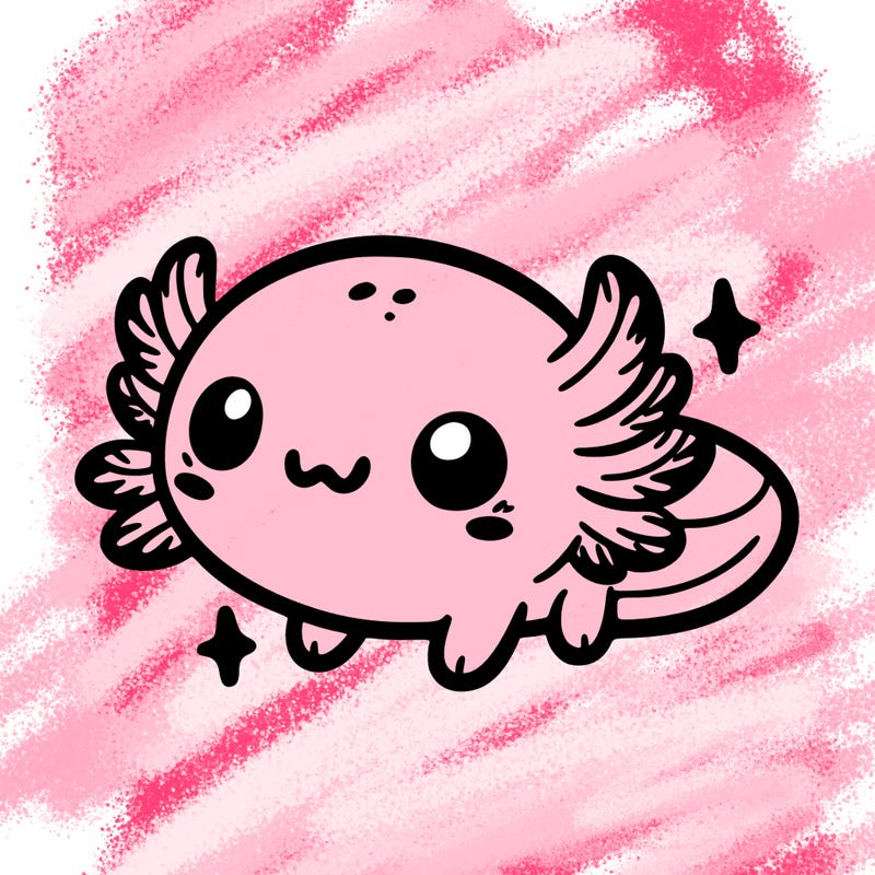 cute easy baby axolotl