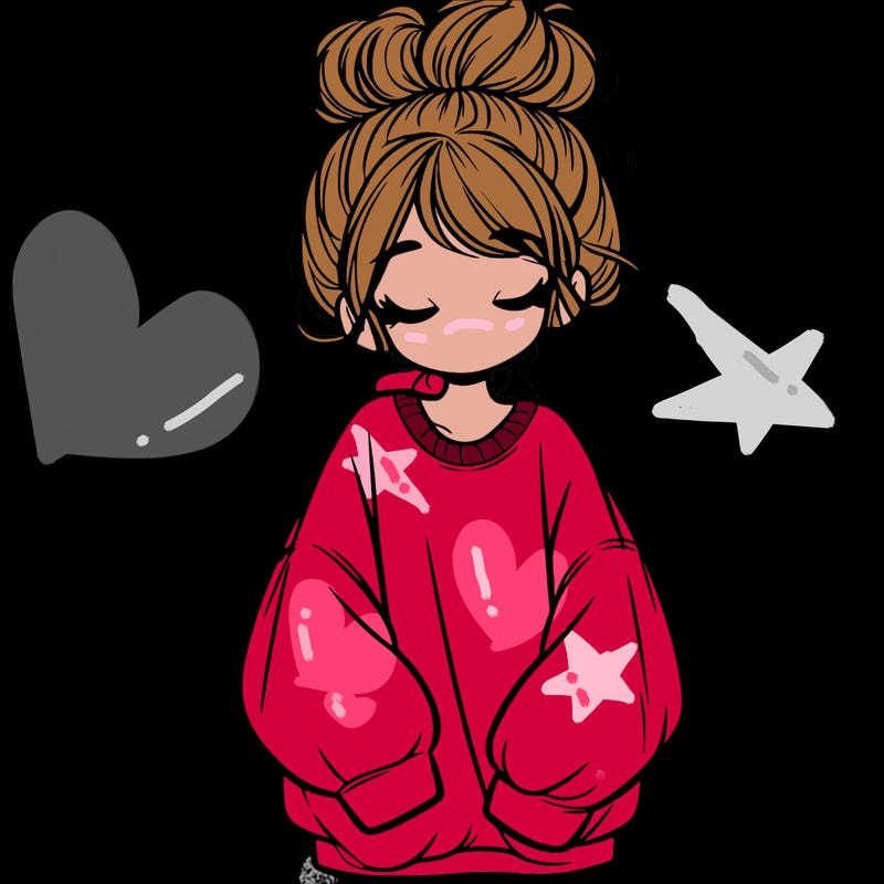 girl with baggy sweatshirt and messy bun