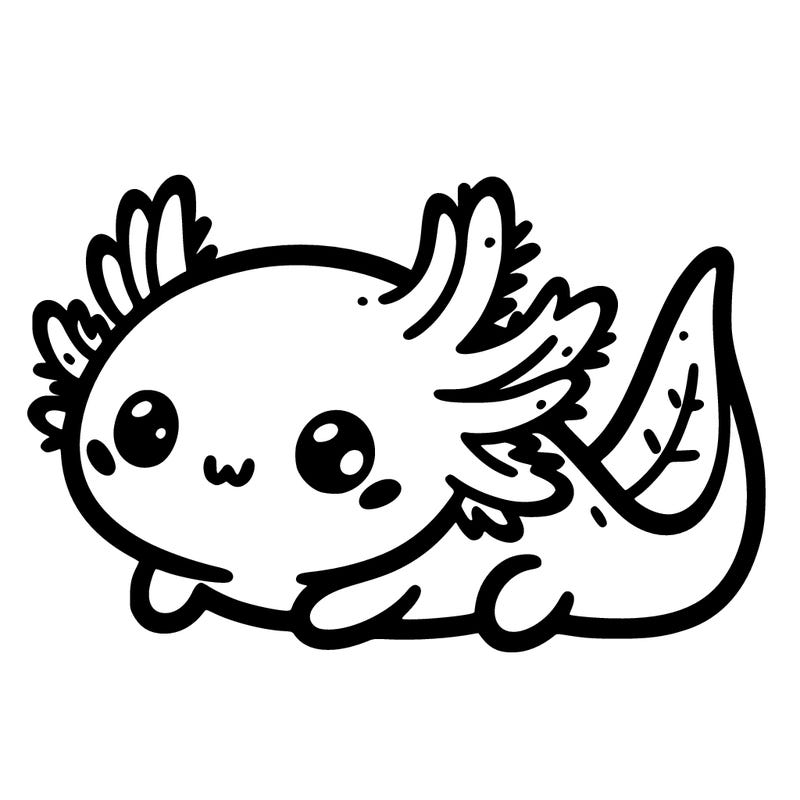 cute easy baby axolotl