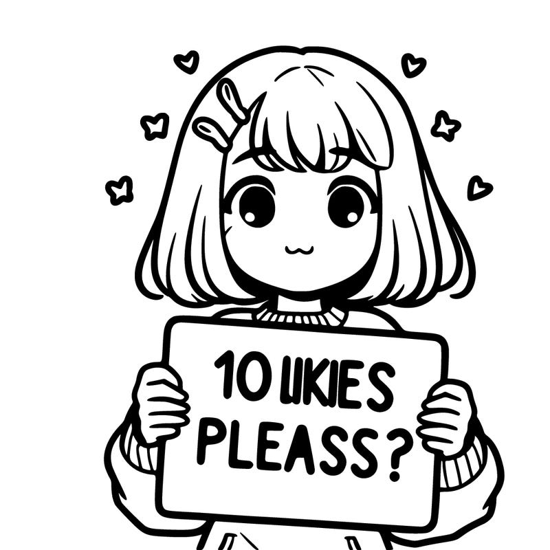 girl holding sign that says 10 likes please?