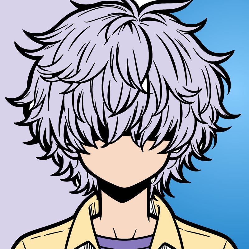 manga boy fluffy hair covering his eyes