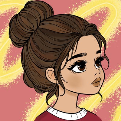 realistic girl with bun