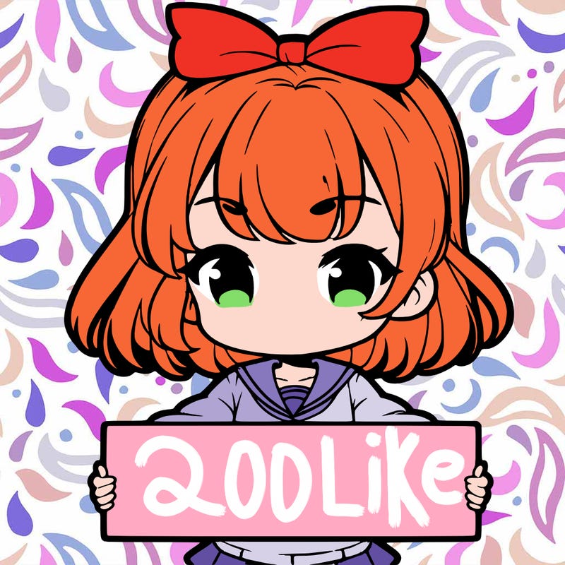 cute anime girl holding a sign