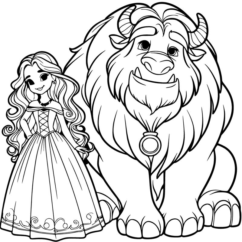 disney princess with beast
