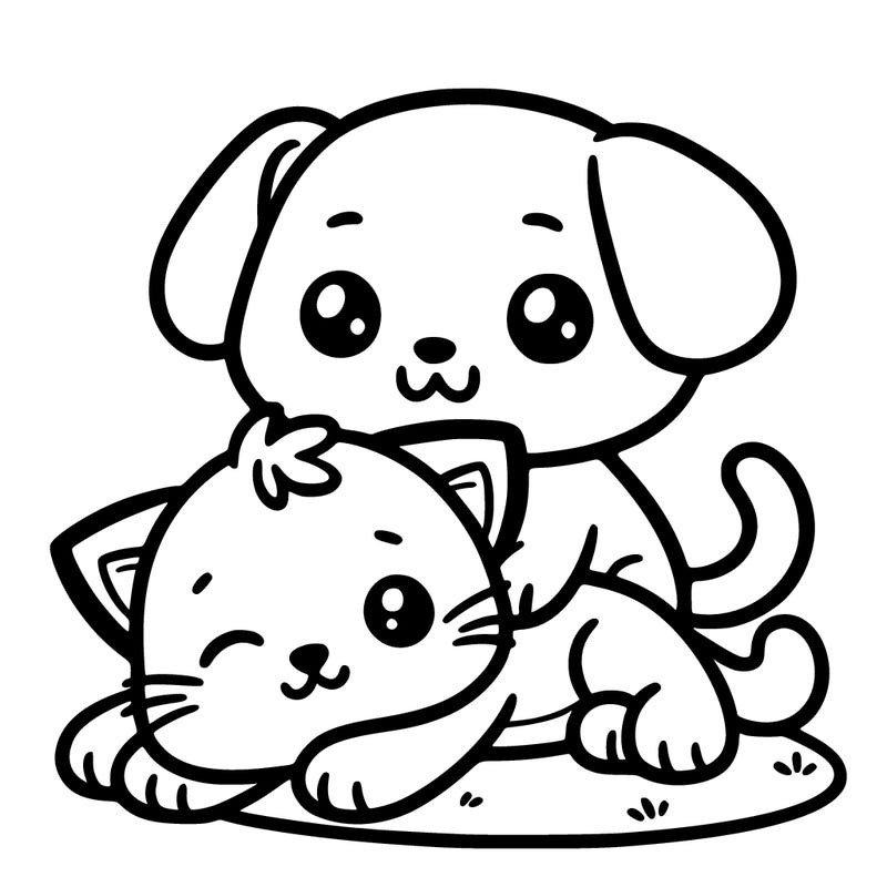 cute dog slip into a cat