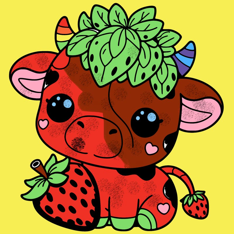 cute strawberry cow
