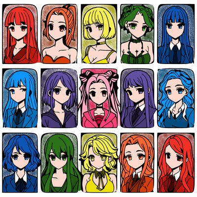 girls that look diffrent anime