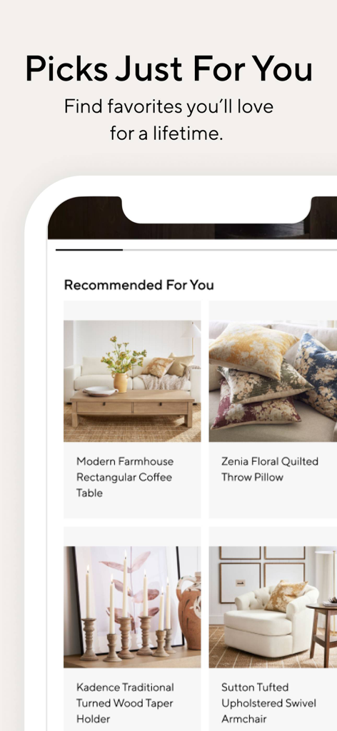 Pottery Barn - Personalized furniture and home decor recommendations in the Pottery Barn app