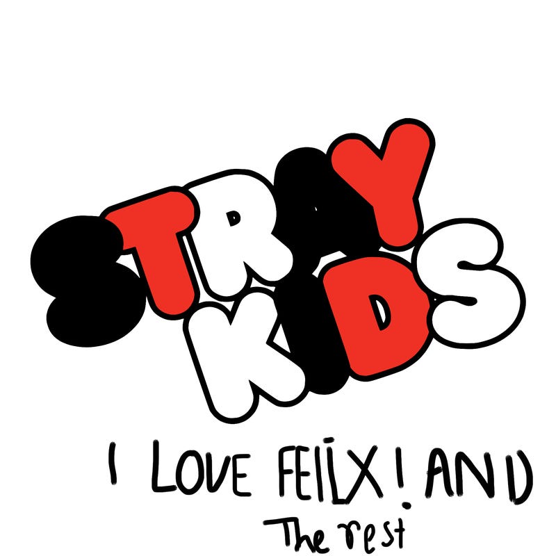 bubble letters saying stray kids