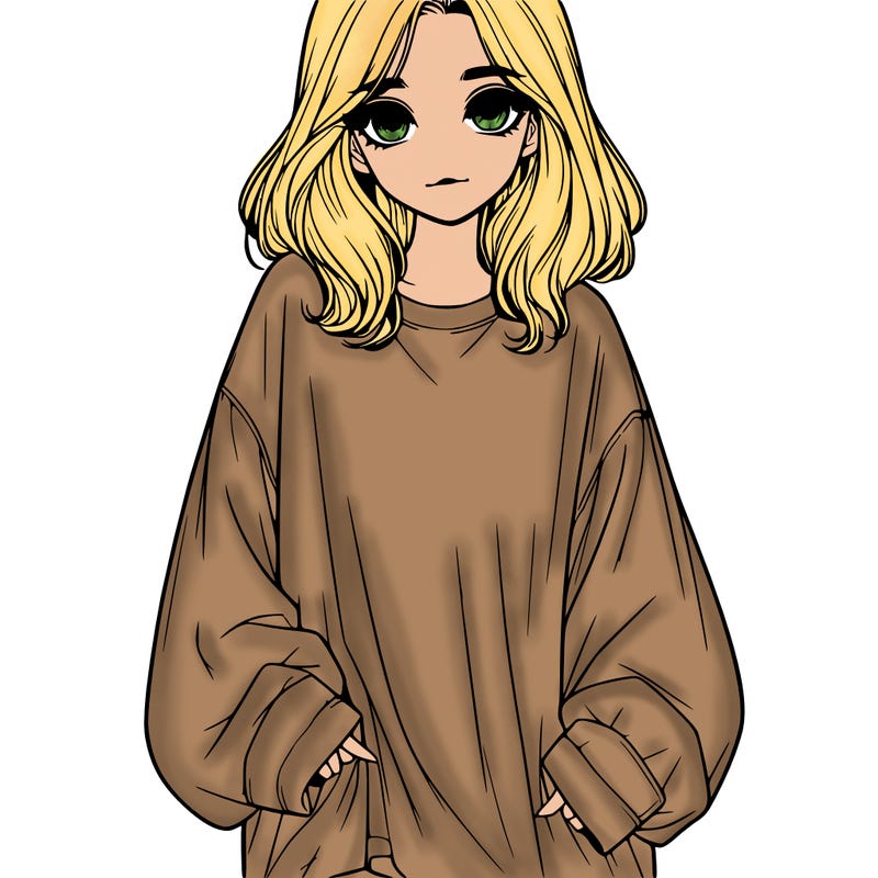 realistic girl in oversized shirt