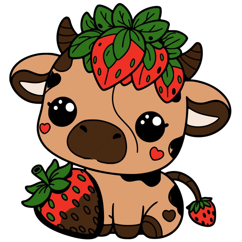 cute strawberry cow