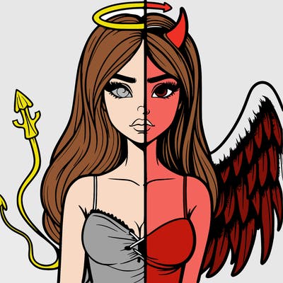 devil vs angel realistic girl