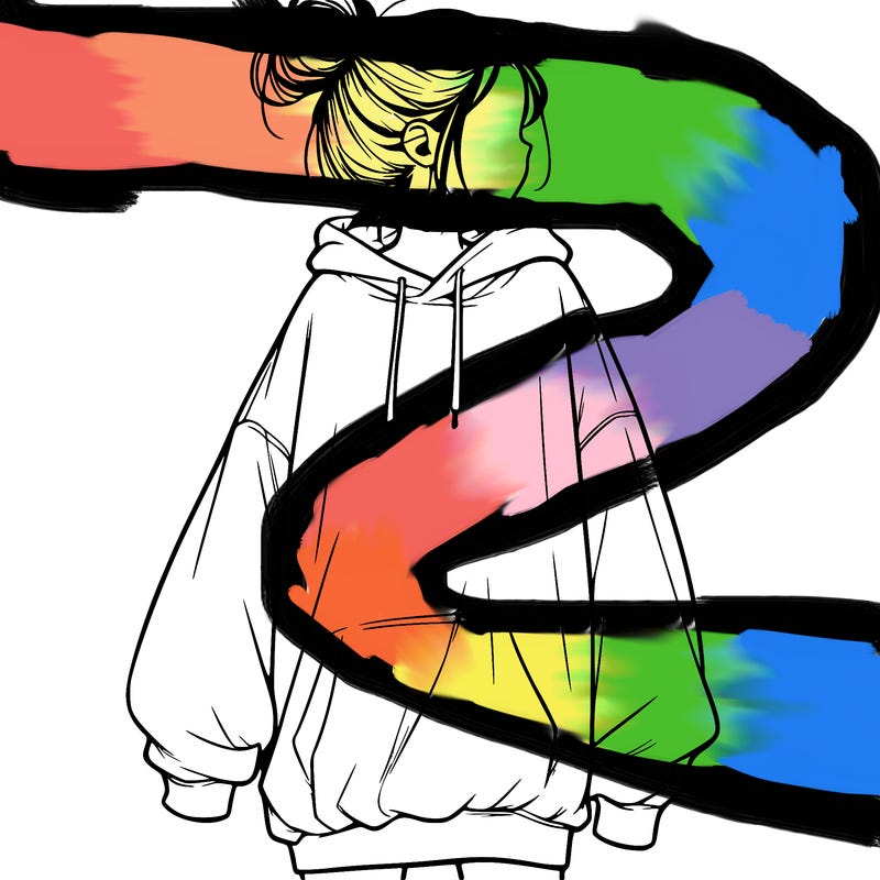 realistic girl with a oversized sweatshirt on and a bun