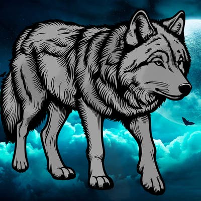 realistic wolf