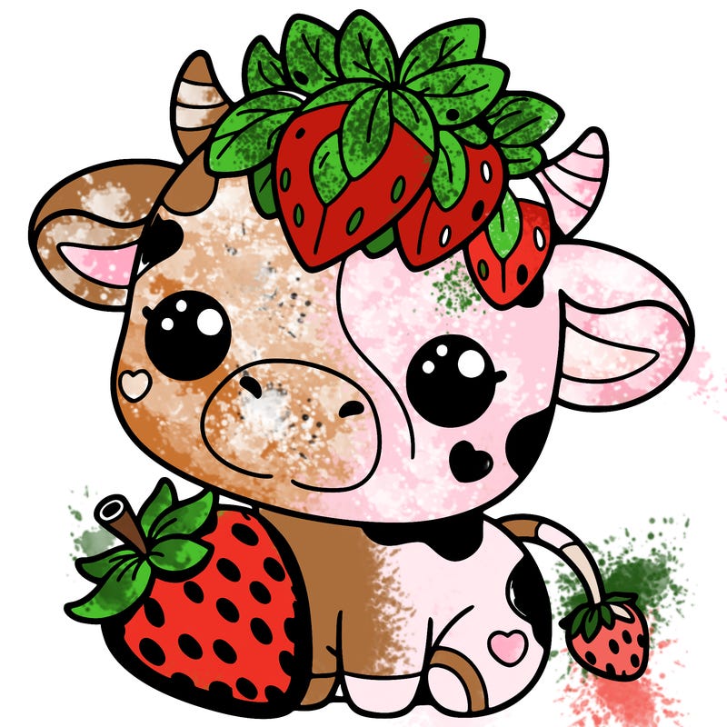 cute strawberry cow