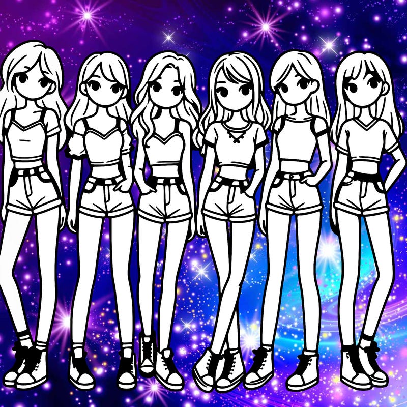 a group of girls wearing crop tops and shorts