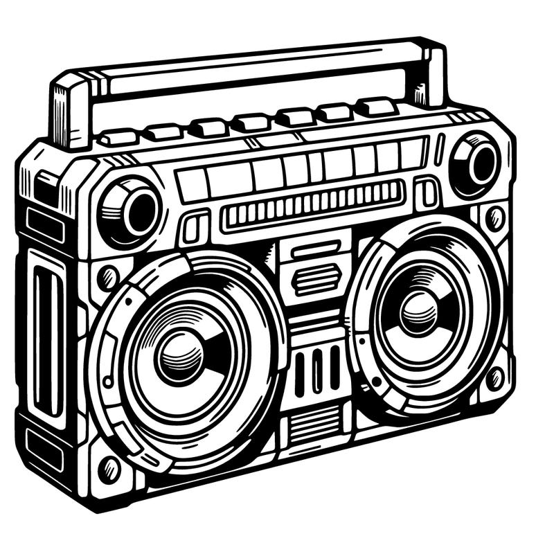 futuristic boombox
