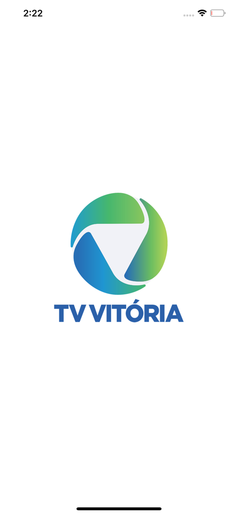 TV Vitória - TV Vitória app splash screen with a green and blue circular logo on a white background