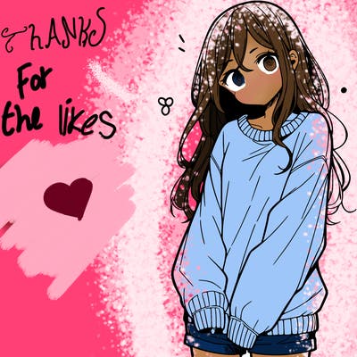 manga teen girl  in a sweater and baggy pants