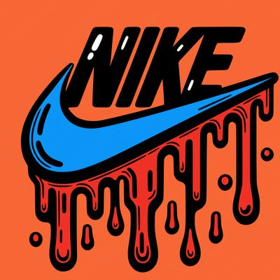 dripping nike logo