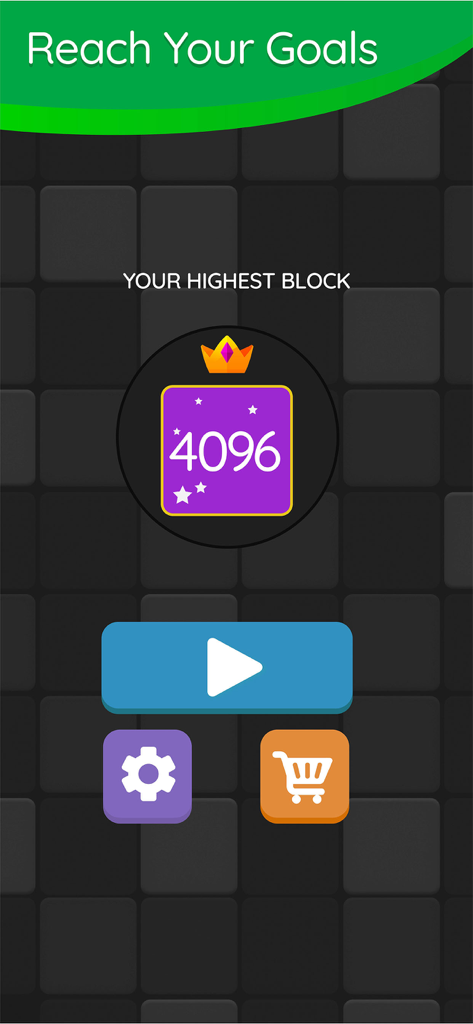 2248 Number Puzzle menu screen showing the highest block reached 4096 with a crown icon and play button.