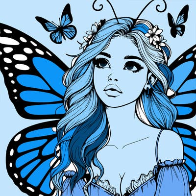 butterfly fairy realistic girl