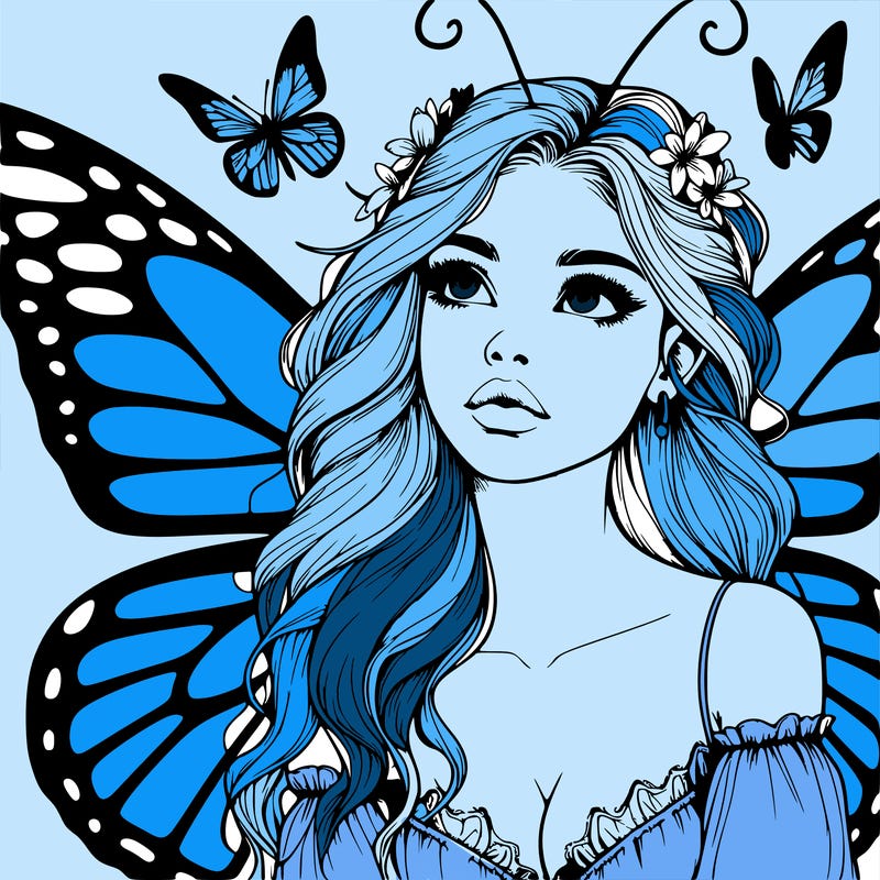 butterfly fairy realistic girl