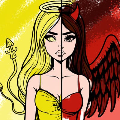 devil vs angel realistic girl