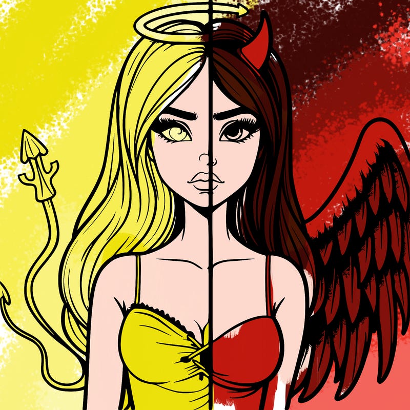 devil vs angel realistic girl