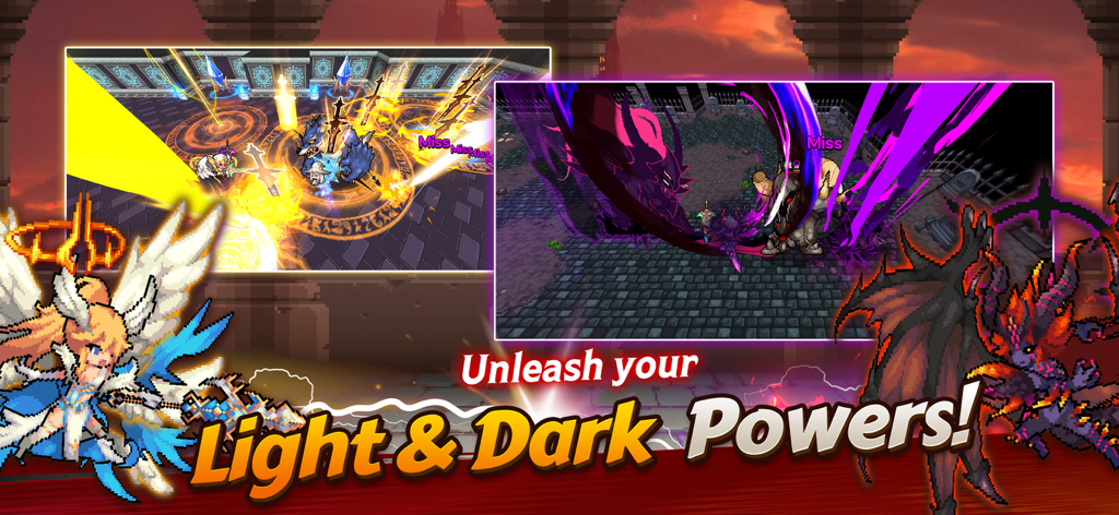 Demigod Idle: Rise of a legend - A showcase of angelic light and demonic dark battle modes in Demigod Idle Rise of a Legend