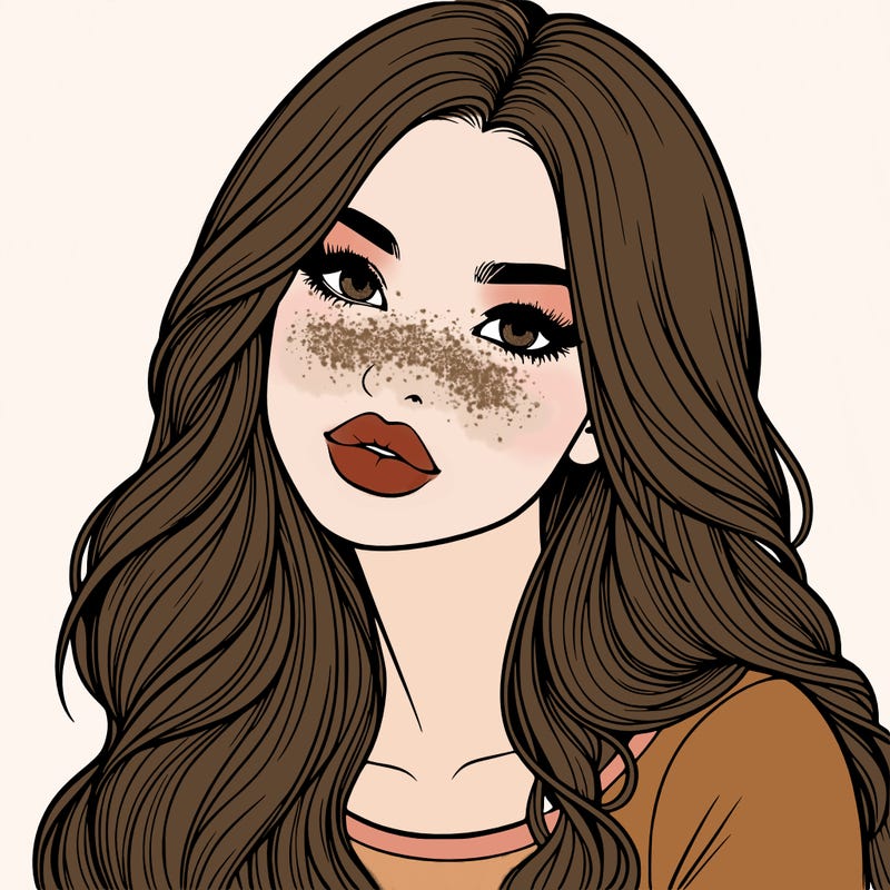 realistic girl with hair on her hair and lips