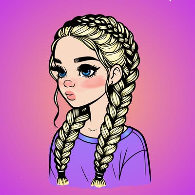 realistic girl with braids