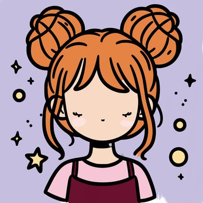 girl with space buns in her hair