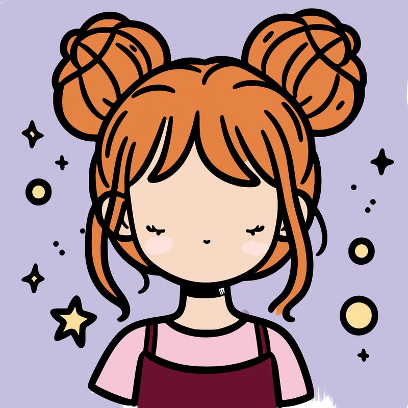 girl with space buns in her hair