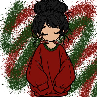 girl with baggy sweatshirt and messy bun