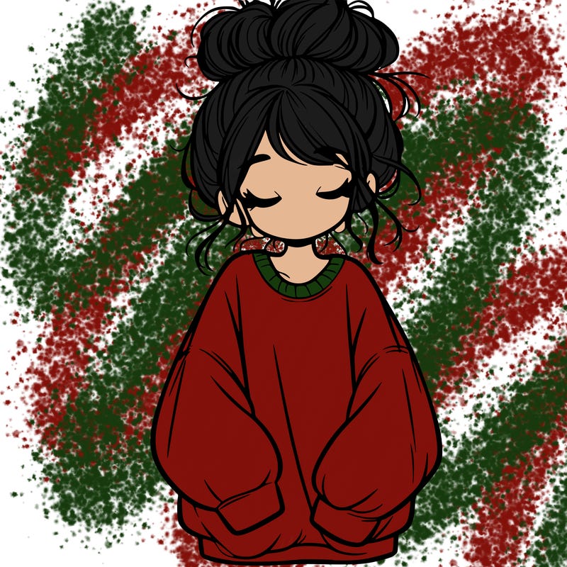 girl with baggy sweatshirt and messy bun