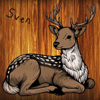 realistic deer with antlers