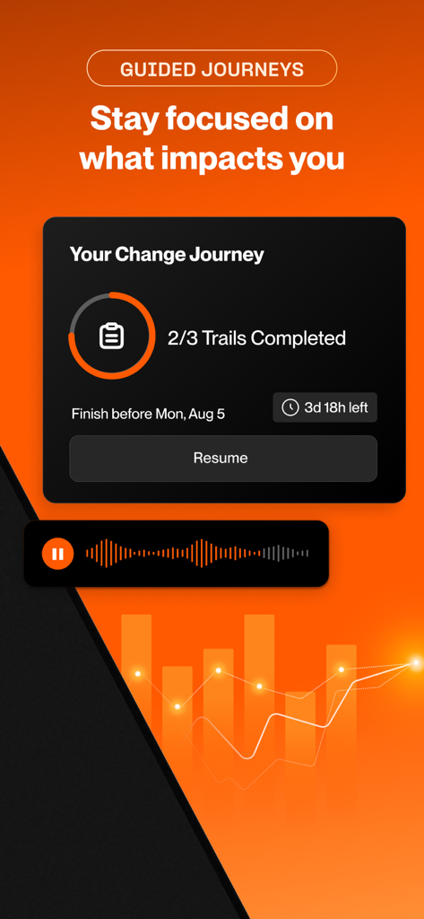Tigerhall - Tigerhall app interface showing a guided journey progress tracker and audio player for professional learning