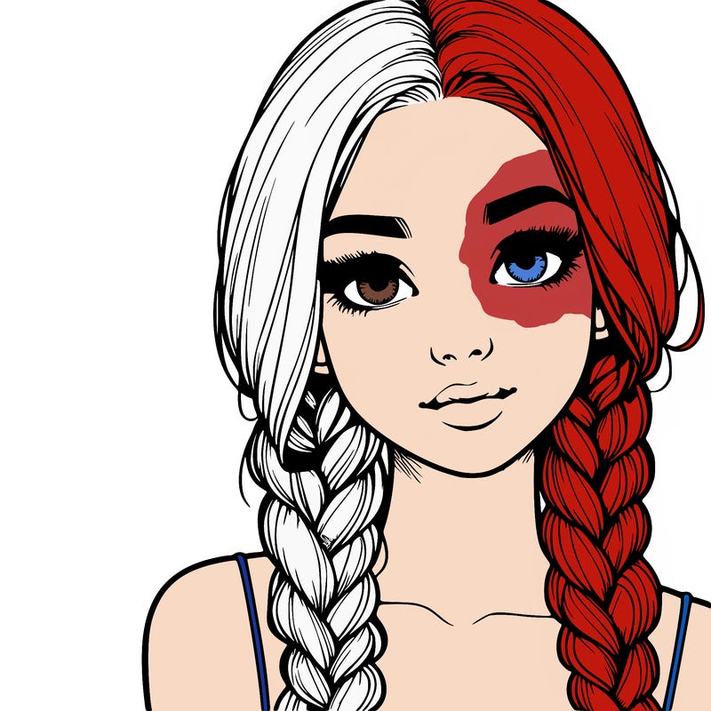 realistic girl with braids