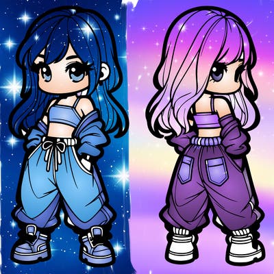 girl in crop top and baggy pants